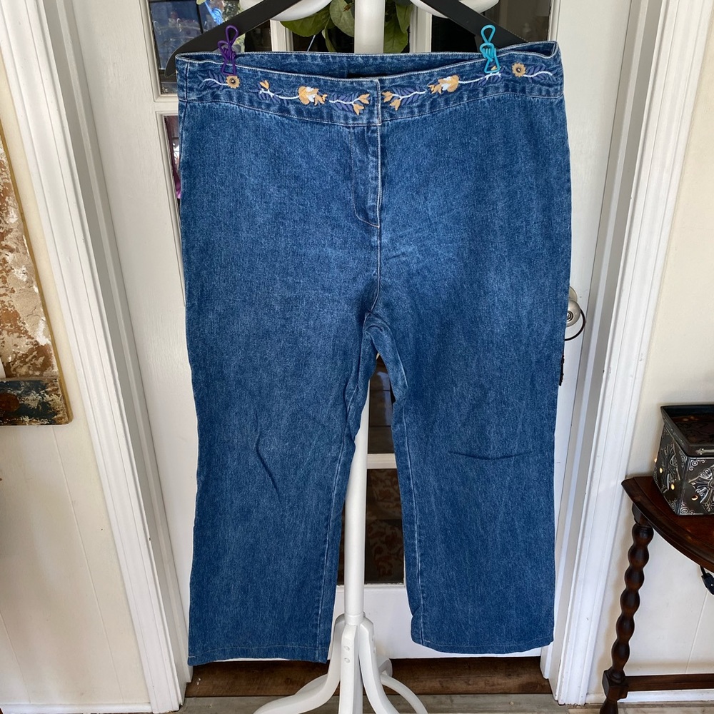 Ralsey Trouser Style High Waist Embroidered Jeans 10